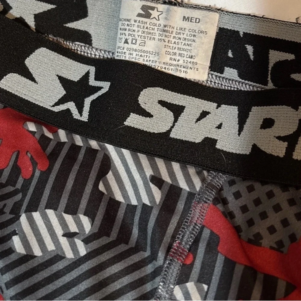 Starter Boys Size YM  Camo Compression Pants Red Gray Athletic Base Layer Sports